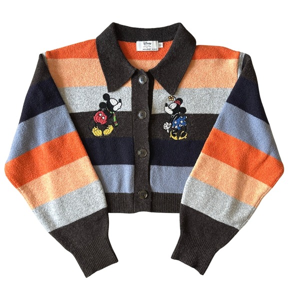 Moussy Sweaters - Moussy x Disney Series Mickey Minnie Striped Cropped Cardigan Sweater OS